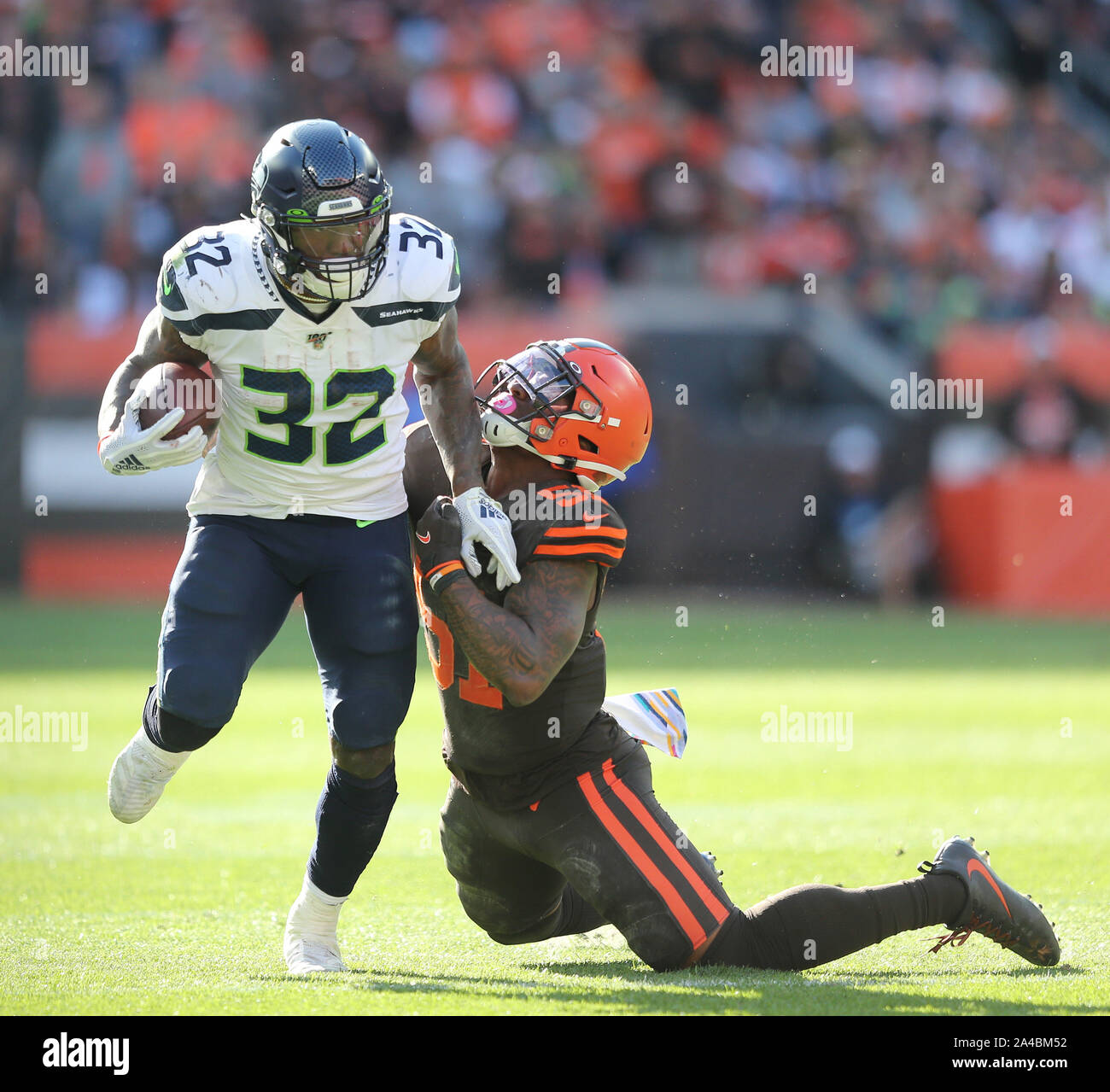 Cleveland, United States. 10th Nov, 2019. Buffalo Bill's quarterback Josh  Allen (17) is knocked out of bound by Cleveland Brown's Mack Wilson (51) in  the first half at FirstEnergy Stadium in Cleveland