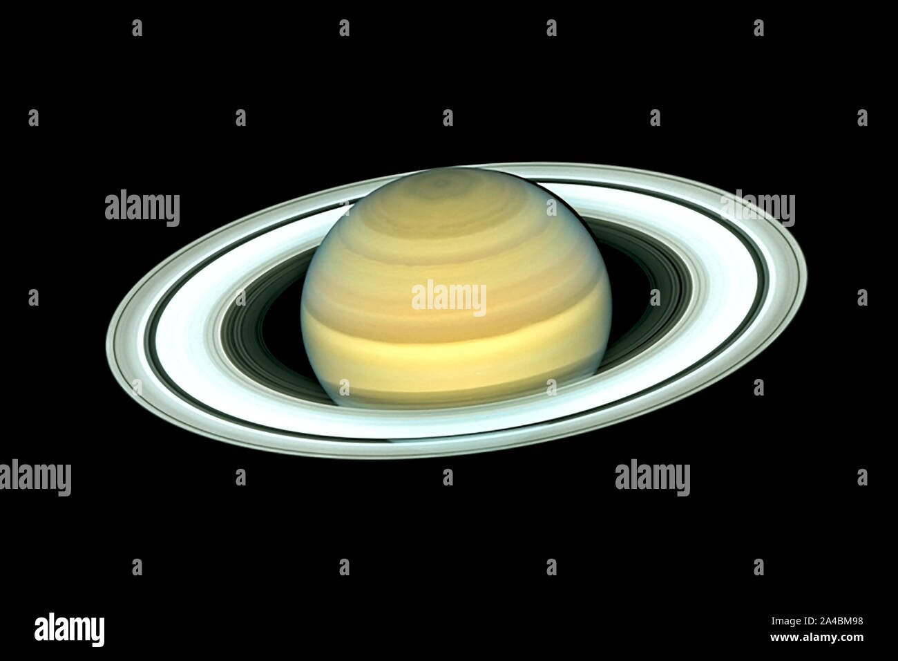Saturn, planet, on a dark background. With rings. Elements of this image were furnished by NASA. Stock Photo