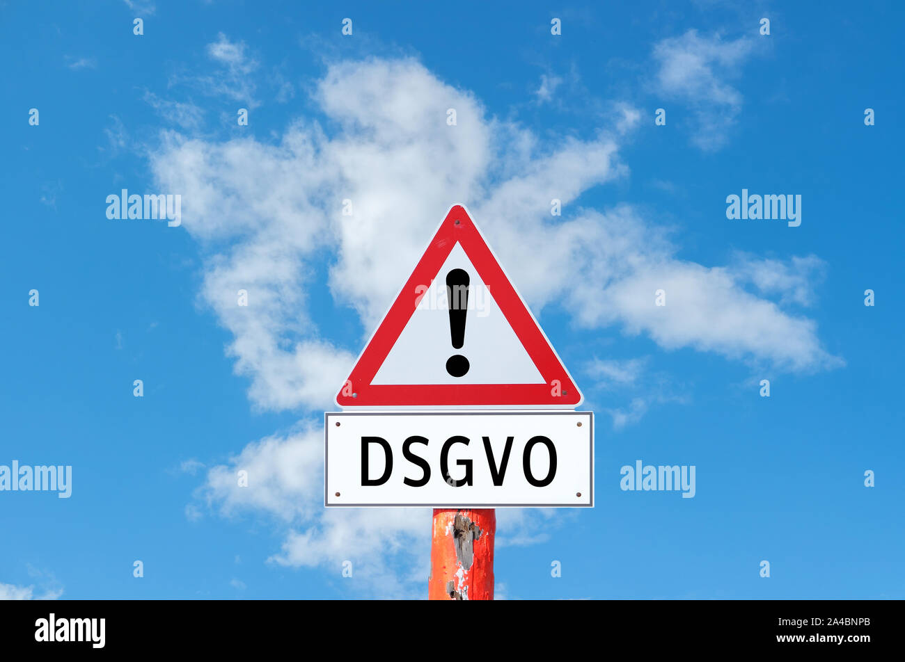 DSVGO Warning Sign Stock Photo
