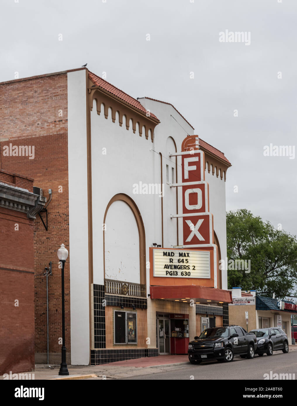 The  Fox Theater building in downtown La Junta, the seat of Otero County, Colorado Stock Photo