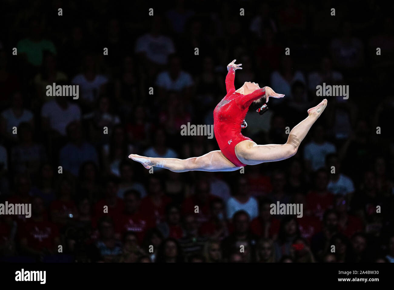 Stuttgart, Germany. 13th Oct, 2019. Kara Eaker of United States of America competing in balance beam for women during the 49th FIG Artistic Gymnastics World Championships at the Hanns Martin Schleyer Halle in Stuttgart, Germany. Ulrik Pedersen/CSM/Alamy Live News Stock Photo