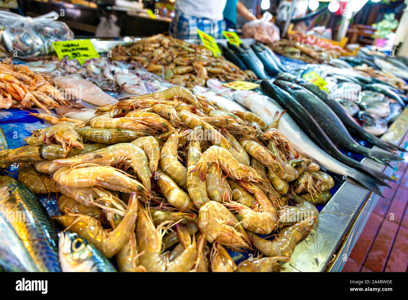 Fish Market in Fethiye, Turkish Riviera, Turkey Stock Photo