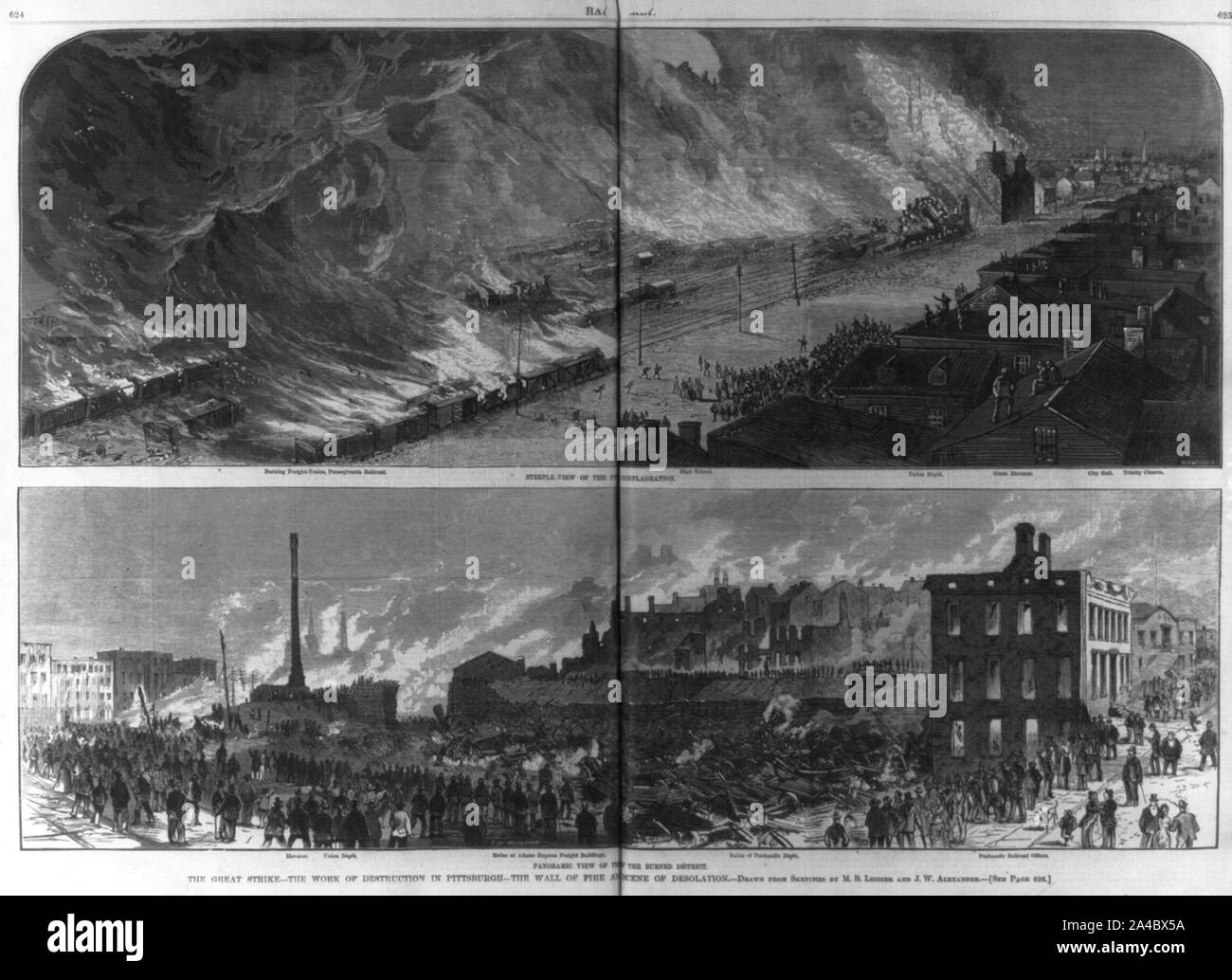 The Great [railroad] Strike [Pittsburgh, Pa. 1877]: Steeple view of the ...