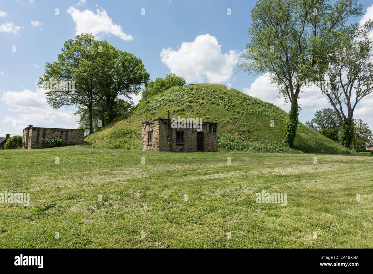 The Grave Creek mound, one of the most famous moundbuilder hillocks in the United States, in the