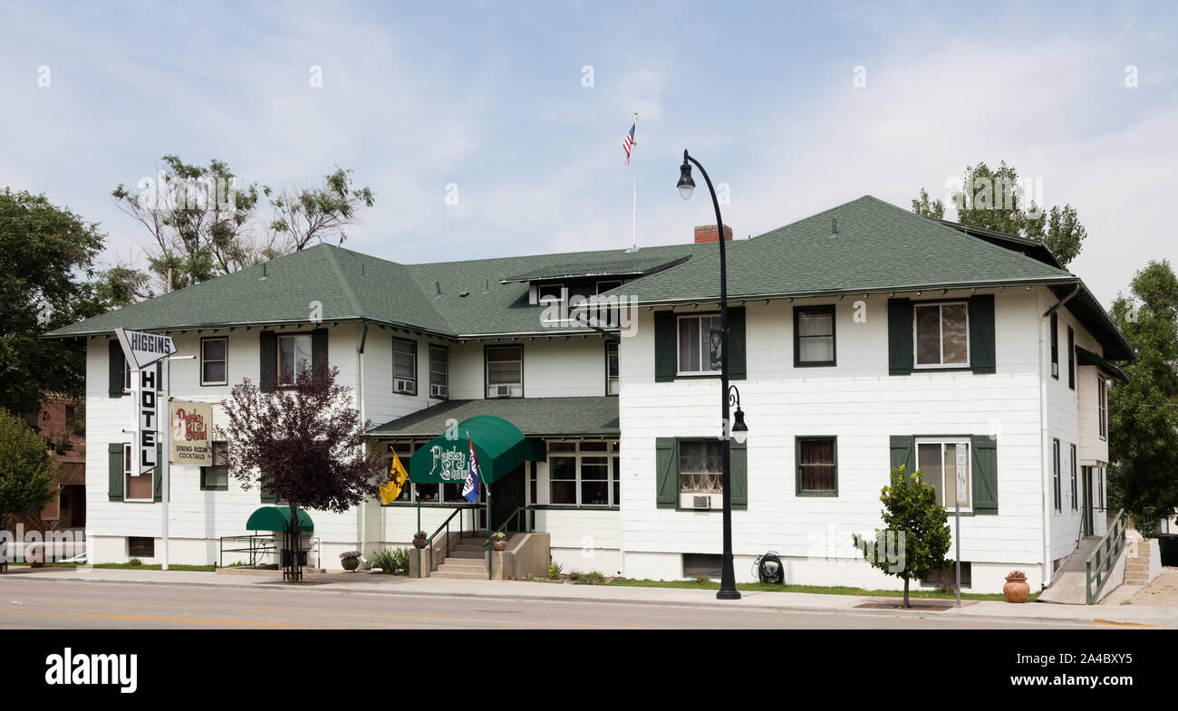 The Higgins Hotel, which opened in 1916 in Glenrock, Wyoming Stock