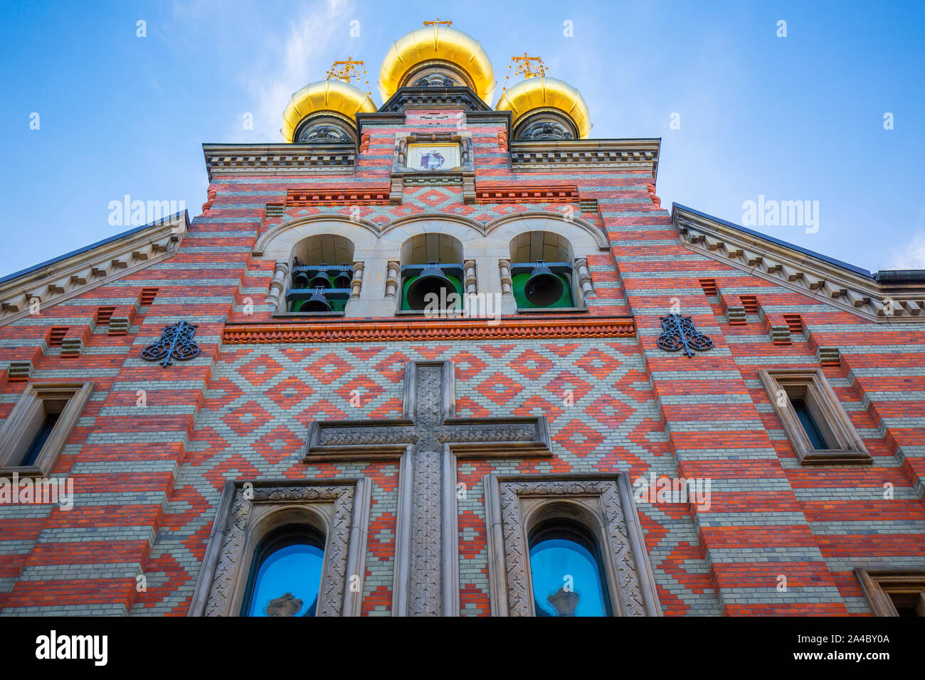 Copenhagen, Russian Orthodox Saint Nicholas Church (Kunsthallen Nikolaj) near Nyhavn and historic city center Stock Photo