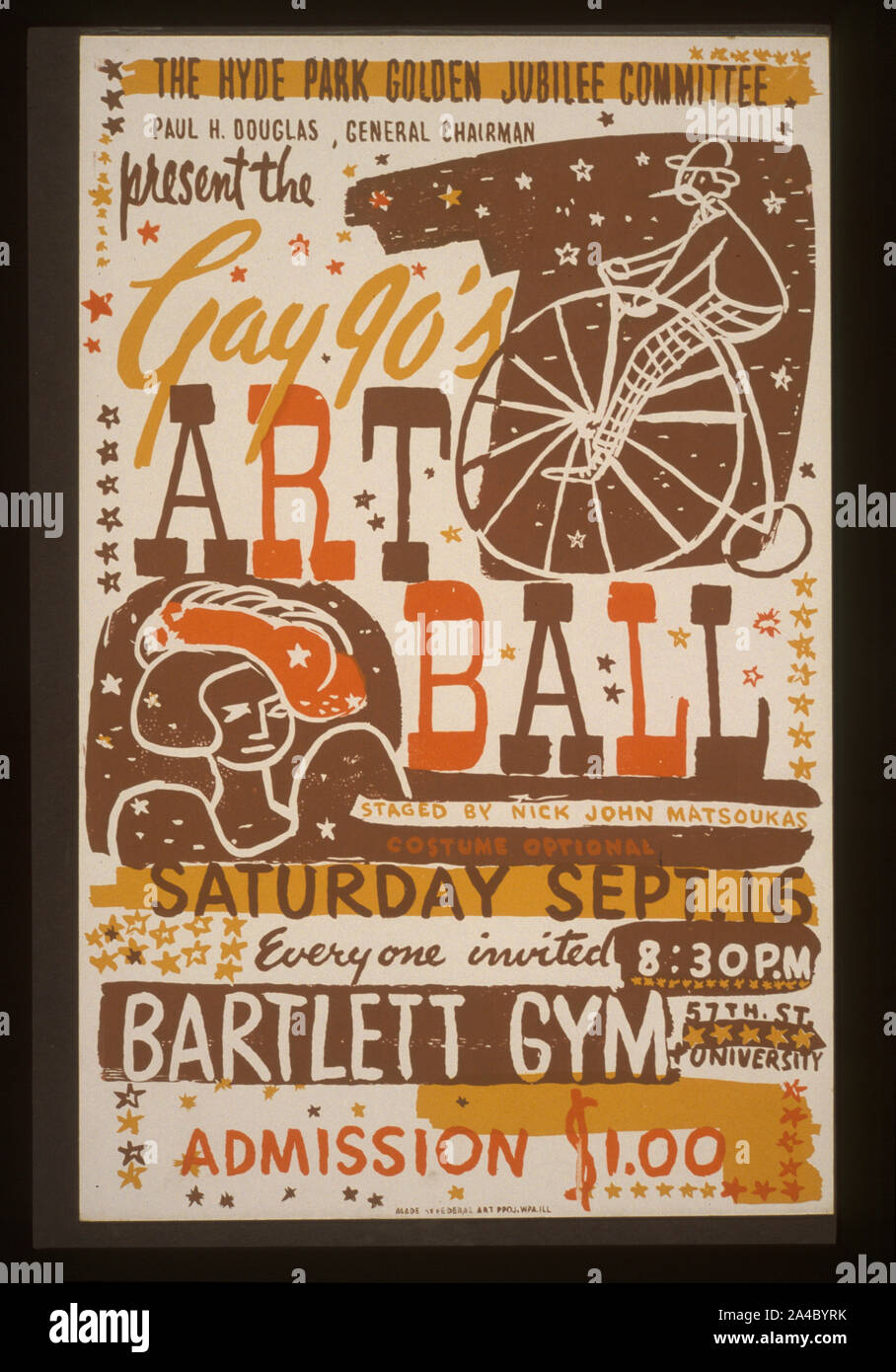 The  Hyde Park Golden Jubilee Committee present the Gay 90's Art Ball Stock Photo