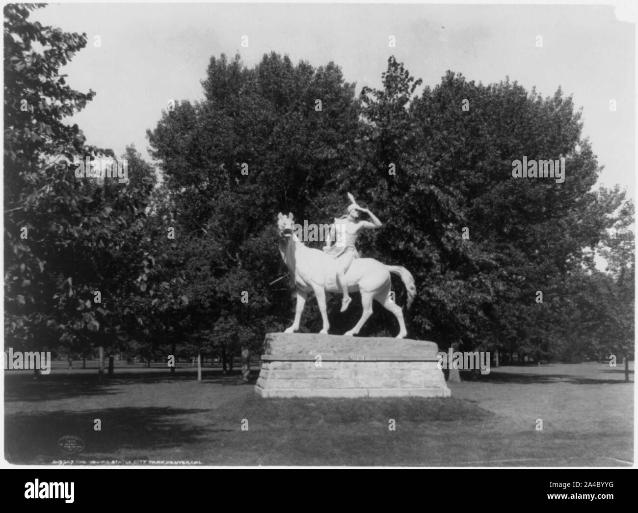 The Indian statue, City Park, Denver, Colorado Stock Photo Alamy