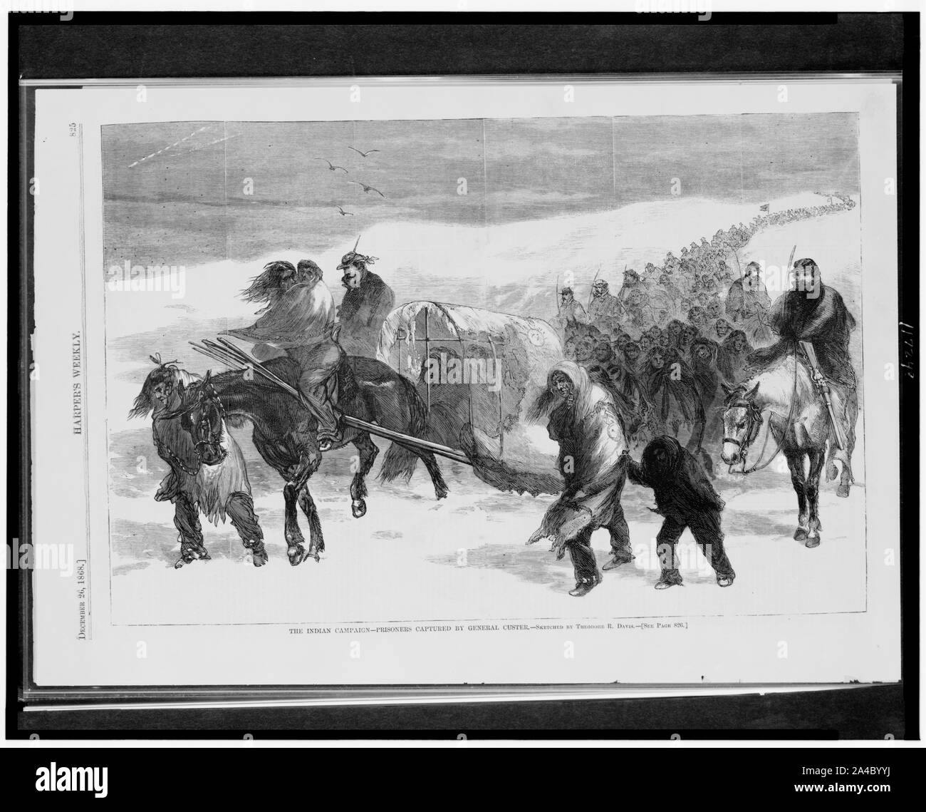 The Indian campaign--prisoners captured by General Custer / sketched by Theodore R. Davis. Stock Photo