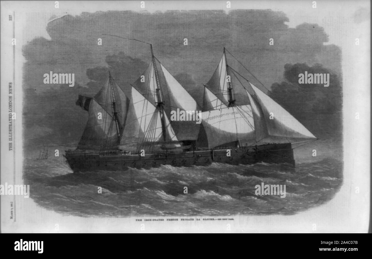 The Iron-coated French frigate La Gloire / Smythh. Stock Photo