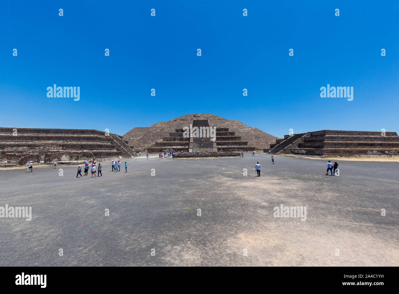 Mexico City, Mexico21 April, 2018 Tourists climbing landmark ancient