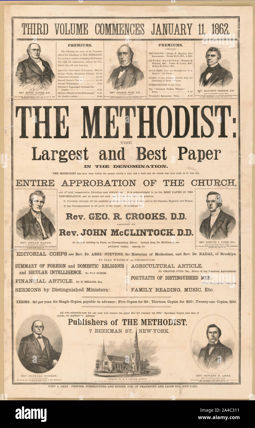 Methodist Paper Work The Methodist : the largest and best paper in the denomination / John A ...