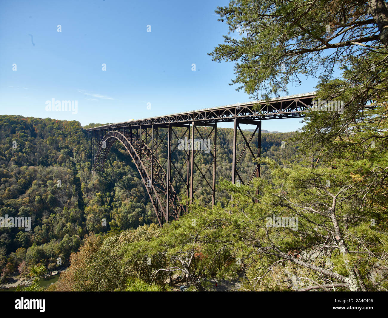 The New River Bridge, a steel arch bridge 3,030 feet long over