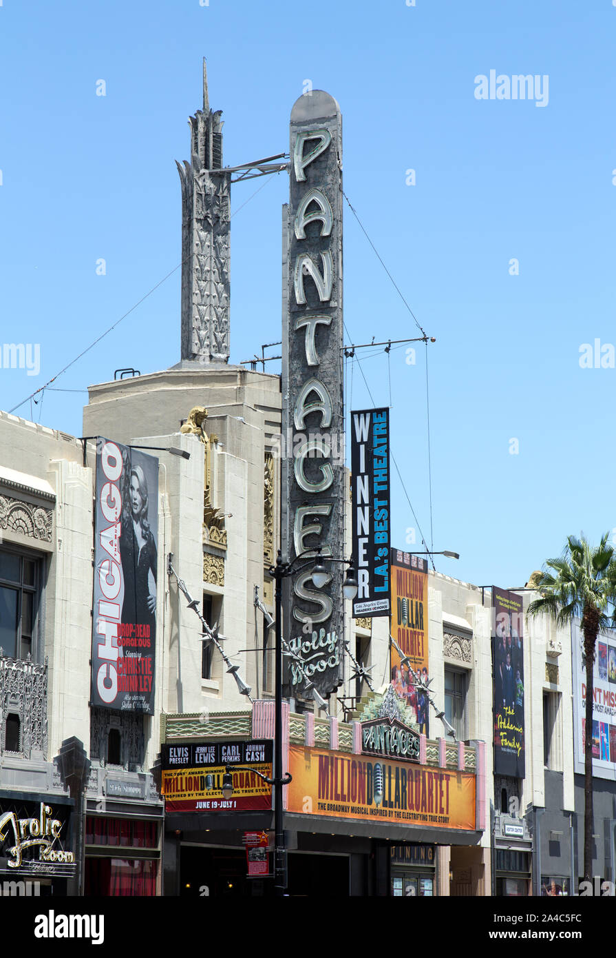 The Pantages Theatre located at Hollywood and Vine, Hollywood, California Stock Photo