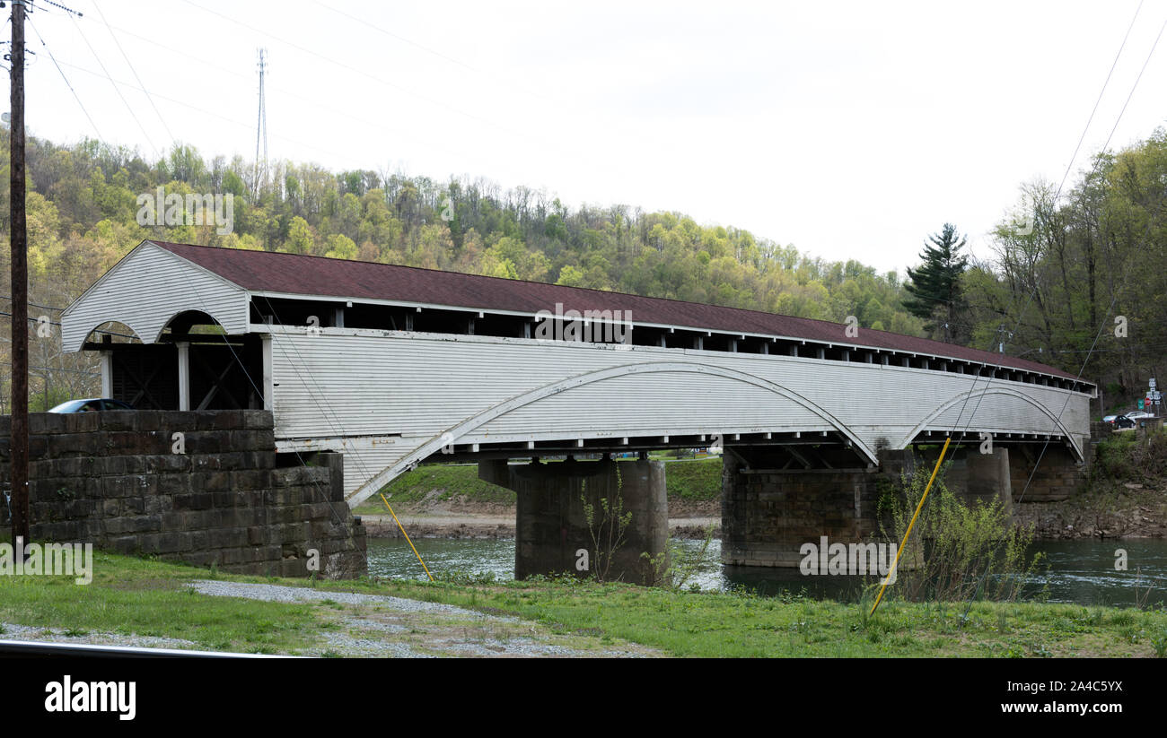 The Philippi Covered Bridge across the Tygart Valley River in Philippi