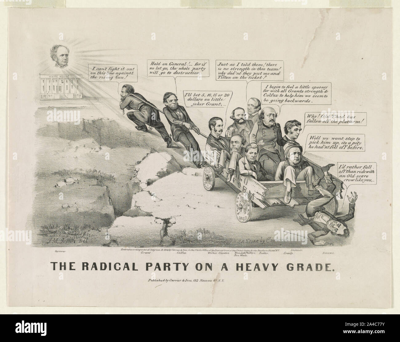 The Radical Party on a heavy grade / J.M. Ives, del. Stock Photo