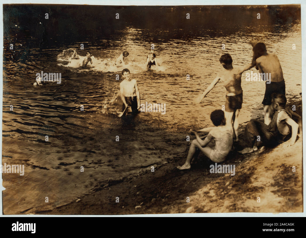 The Swimming Hole. Group of boys - 14 to 16 years - just returned from