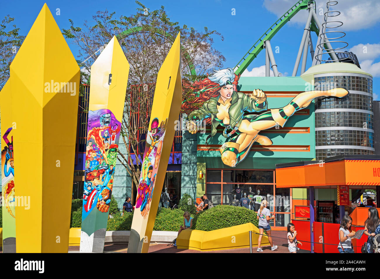 Marvel Alterniverse Store at Super Hero Island, Islands of Adventure, Universal Studios Resort, Orlando, Florida, USA Stock Photo