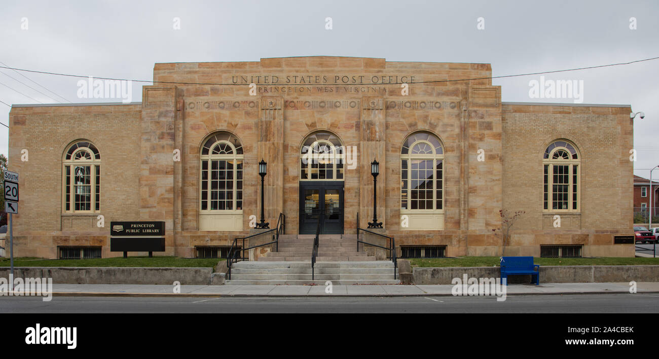The U.S. Post Office building, completed in 1937 in Princeton, West