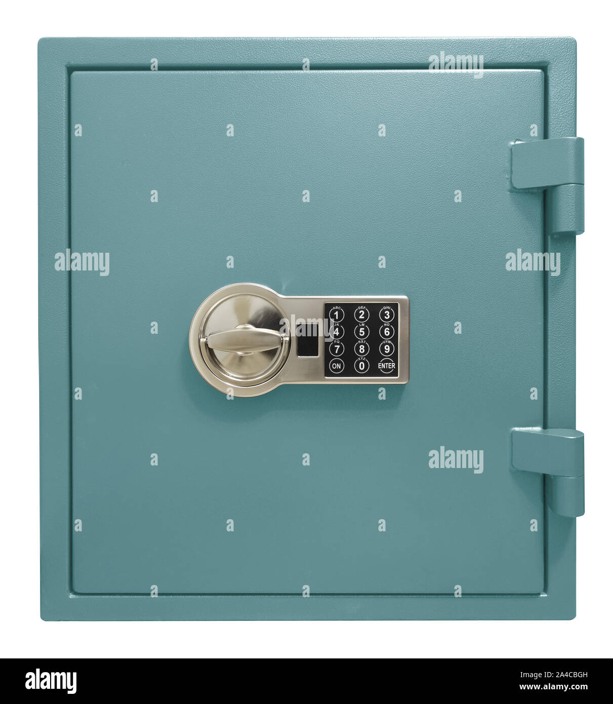 Small blue safe box isolated with clipping path Stock Photo