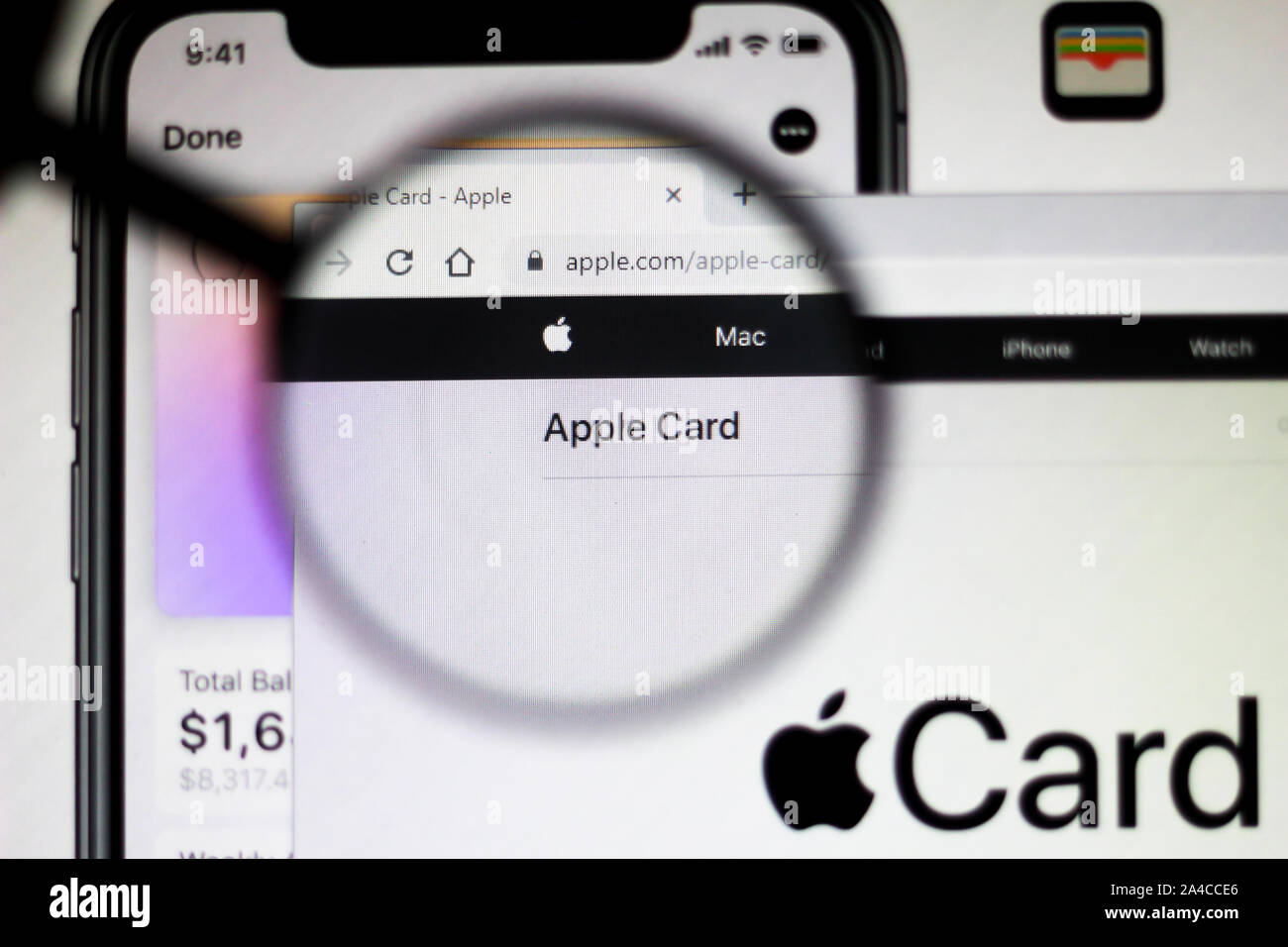 In this illustration the homepage of the Apple Card website is seen ...