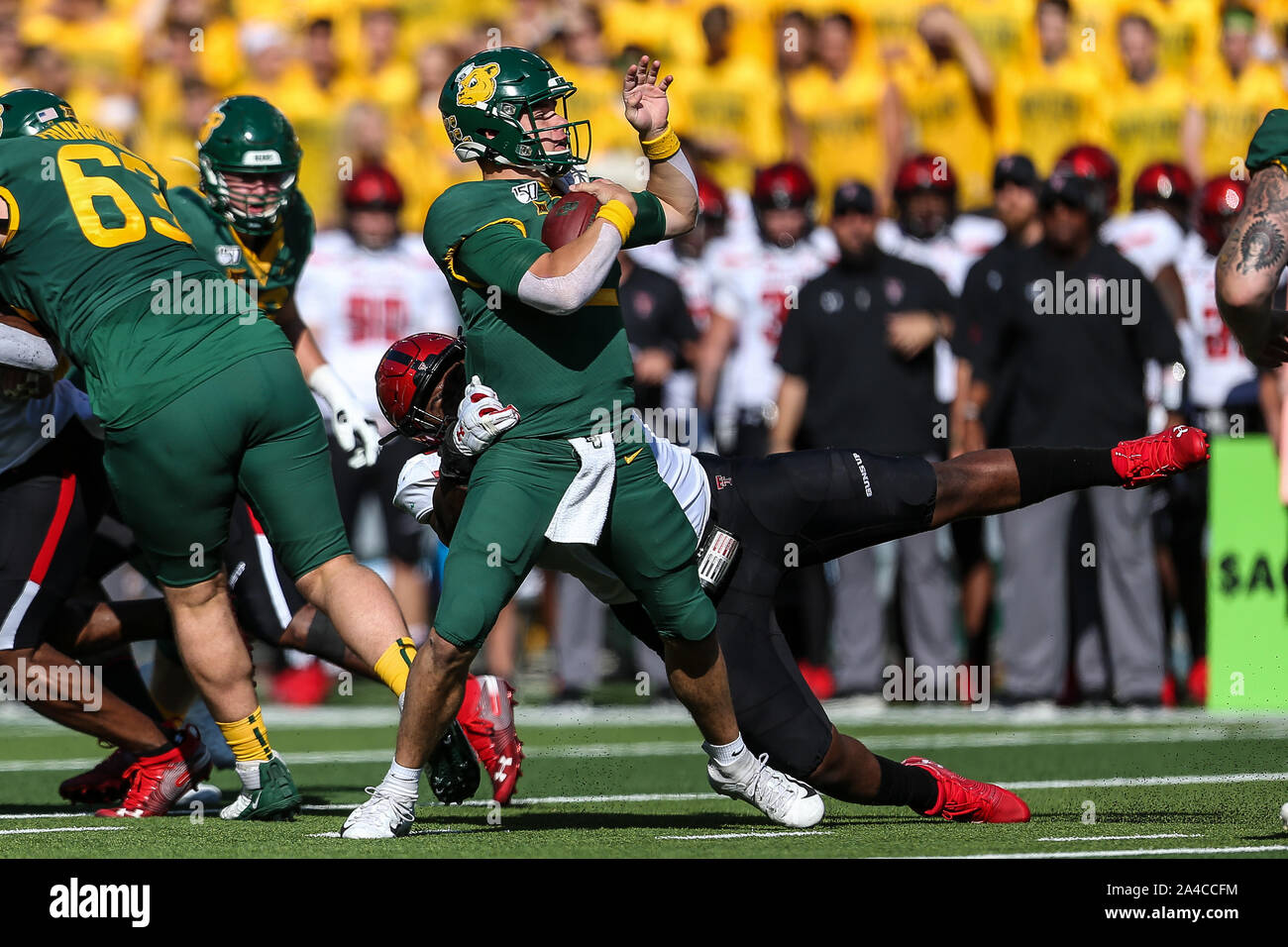 Waco, Texas, USA. 12th Oct, 2019. Baylor Bears quarterback Charlie