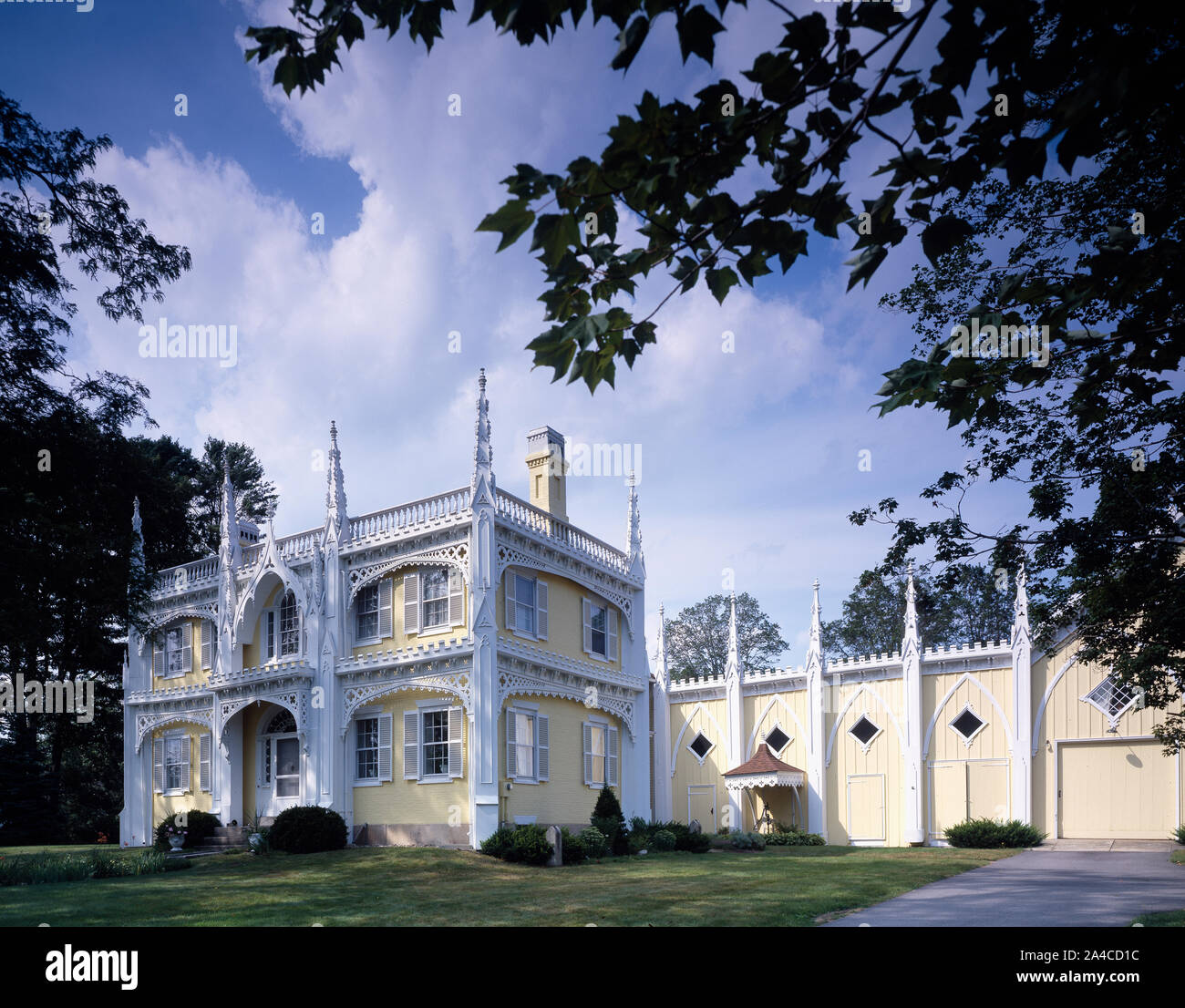 The Wedding Cake house, Kennebunk, Maine Stock Photo - Alamy