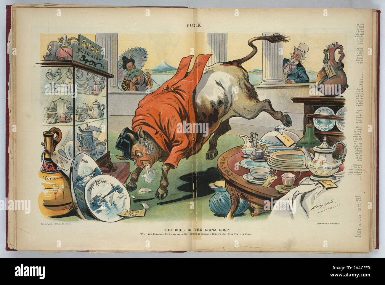The bull in the China shop / Dalrymple Stock Photo Alamy