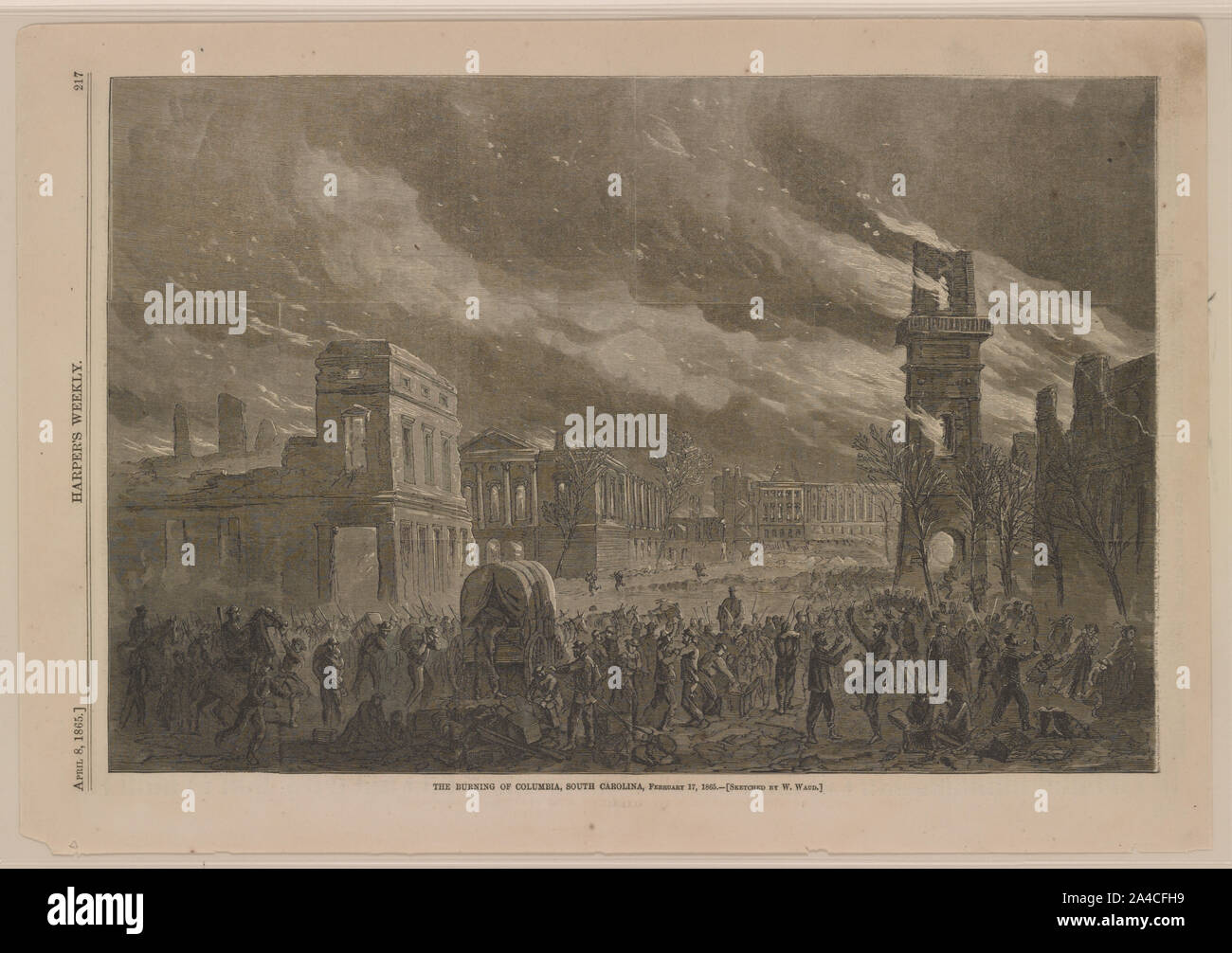 The burning of Columbia, South Carolina, February 17, 1865 / sketched ...