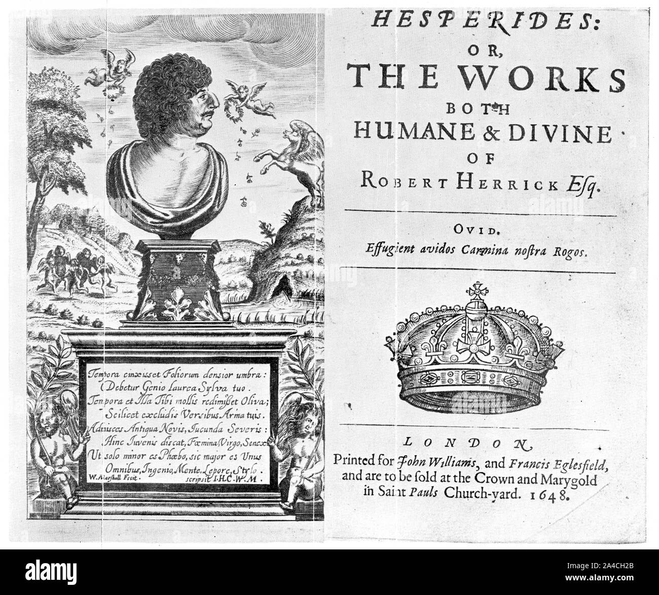 Frontispiece Of Hesperides By Robert Herrick In 1648 Stock Photo Alamy