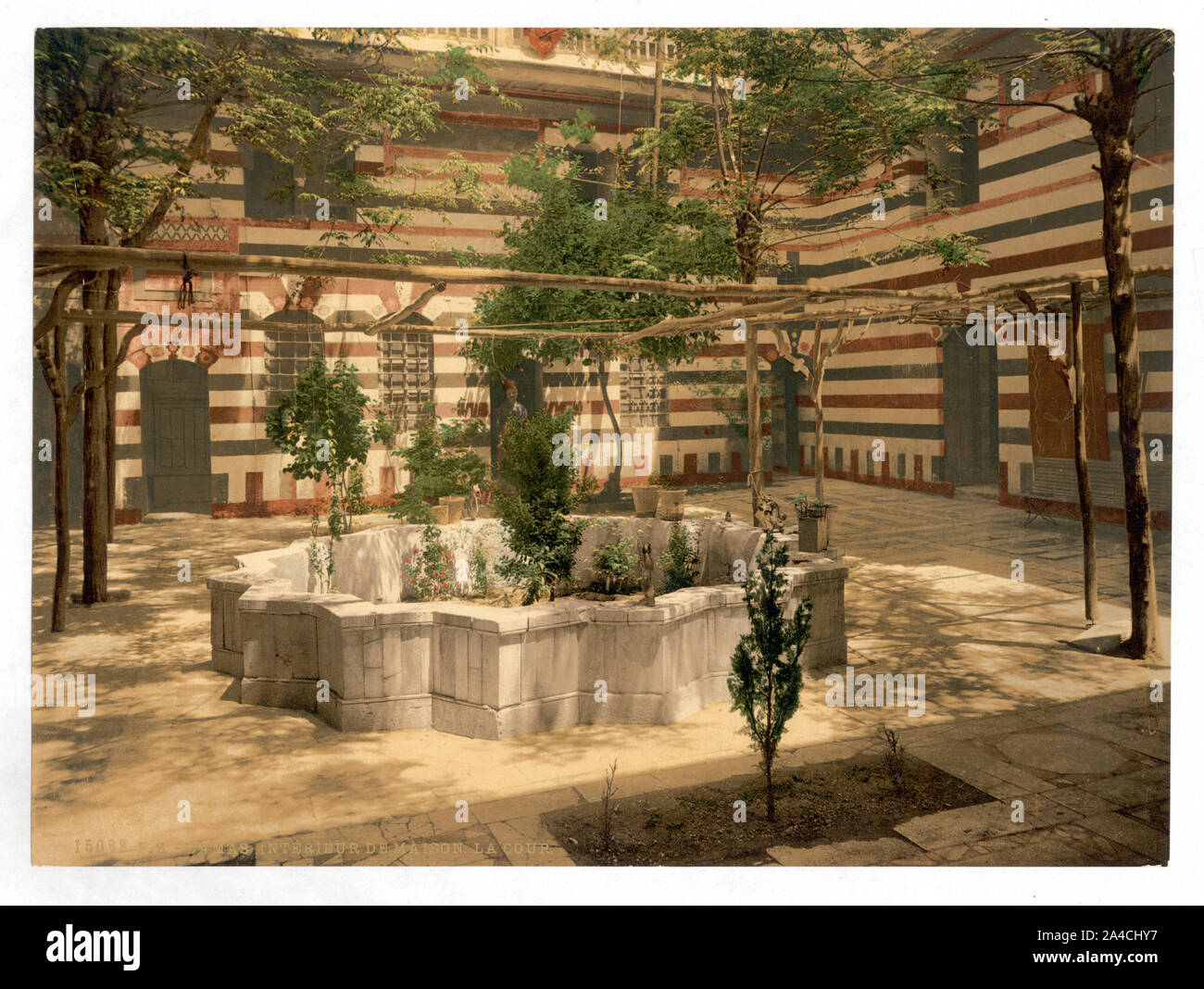 The court of a house, Damascus, Holy Land, (i.e. Syria Stock Photo Alamy