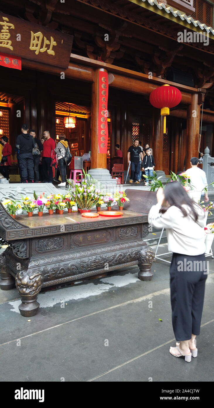 Chinese New Years attraction at  Dafo Temple Stock Photo