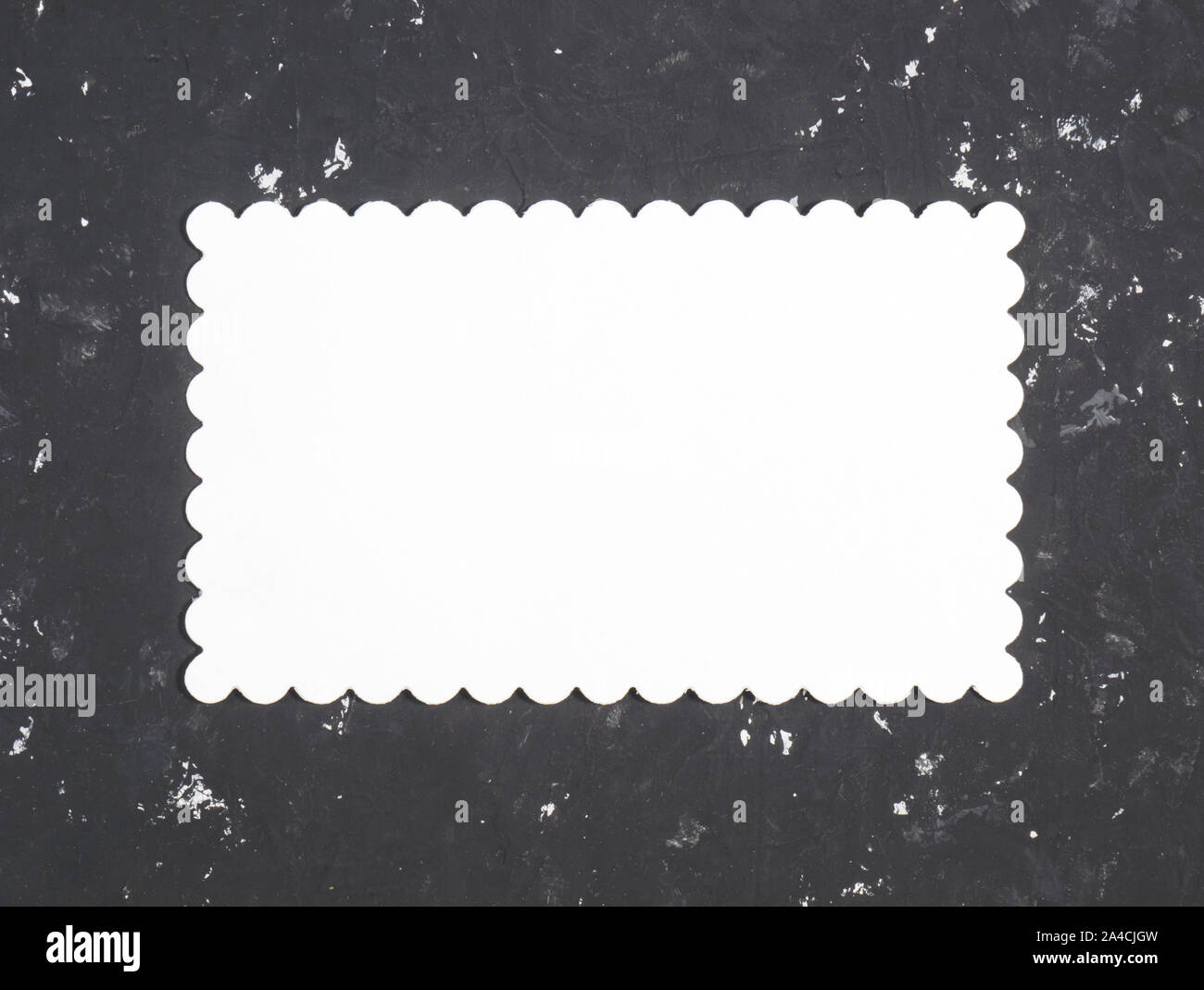 White name plate for copy space on a black concrete background Stock Photo