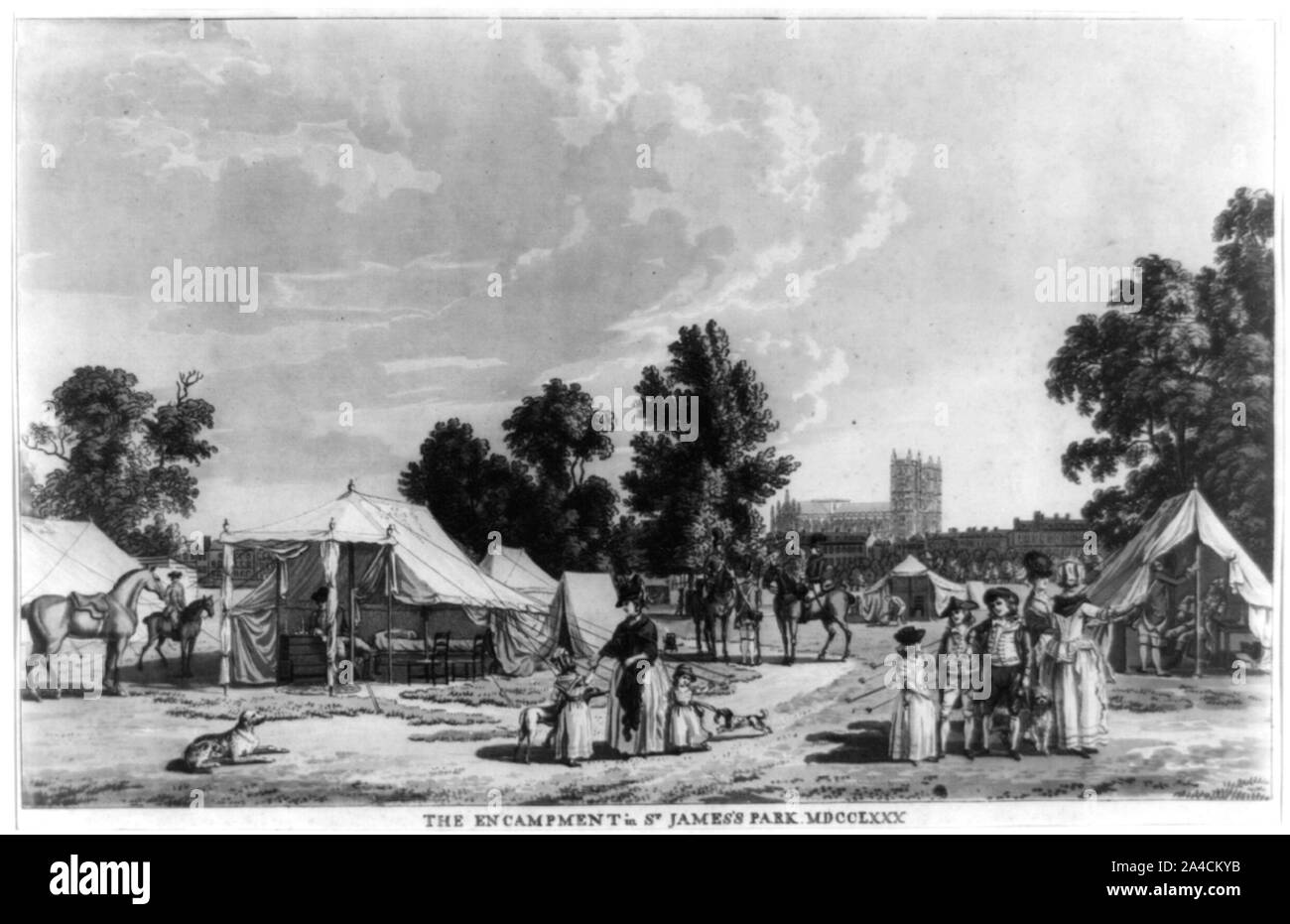 The encampment in St. James's Park MDCCLXXX Stock Photo - Alamy