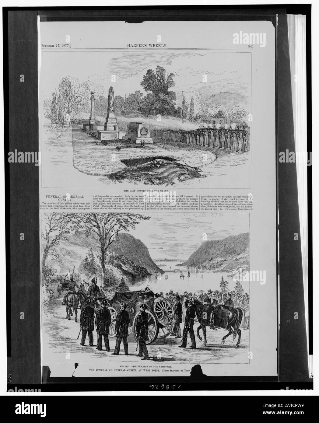 The funeral of General Custer at West Point / from sketches by Theo. [...]. Stock Photo