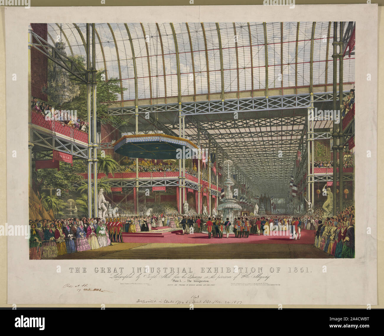 The  great industrial exhibition of 1851. Plate 1. The inauguration Stock Photo