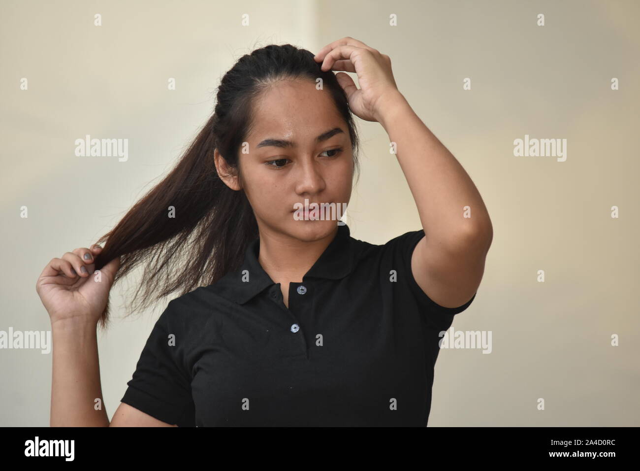 Filipina Girl With Long Hair Stock Photo - Alamy