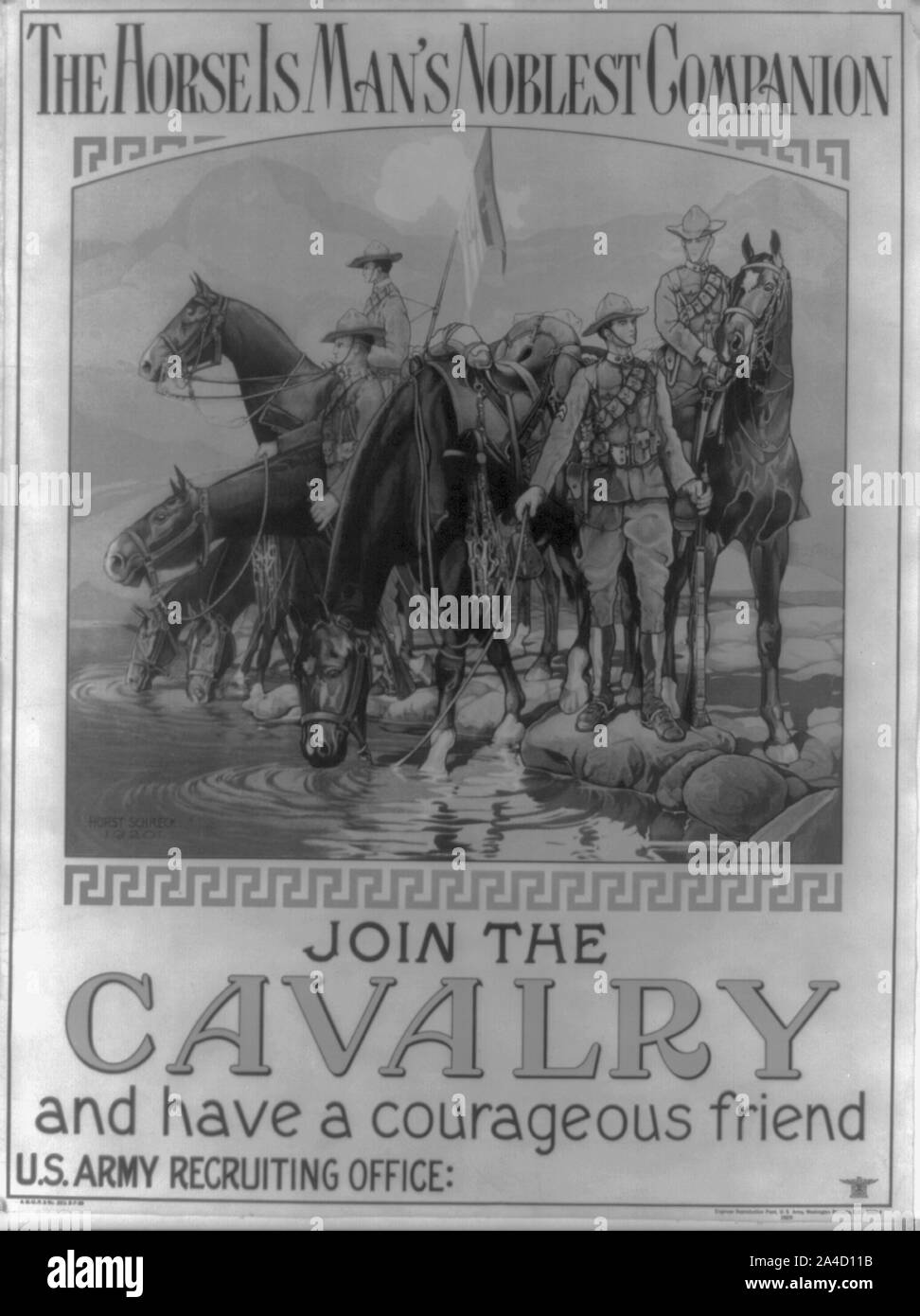 The  horse is man's noblest companion - join the cavalry and have a courageous friend Stock Photo