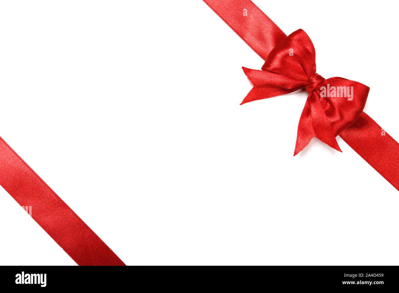 Shiny red satin ribbon isolated on white background Stock Photo - Alamy