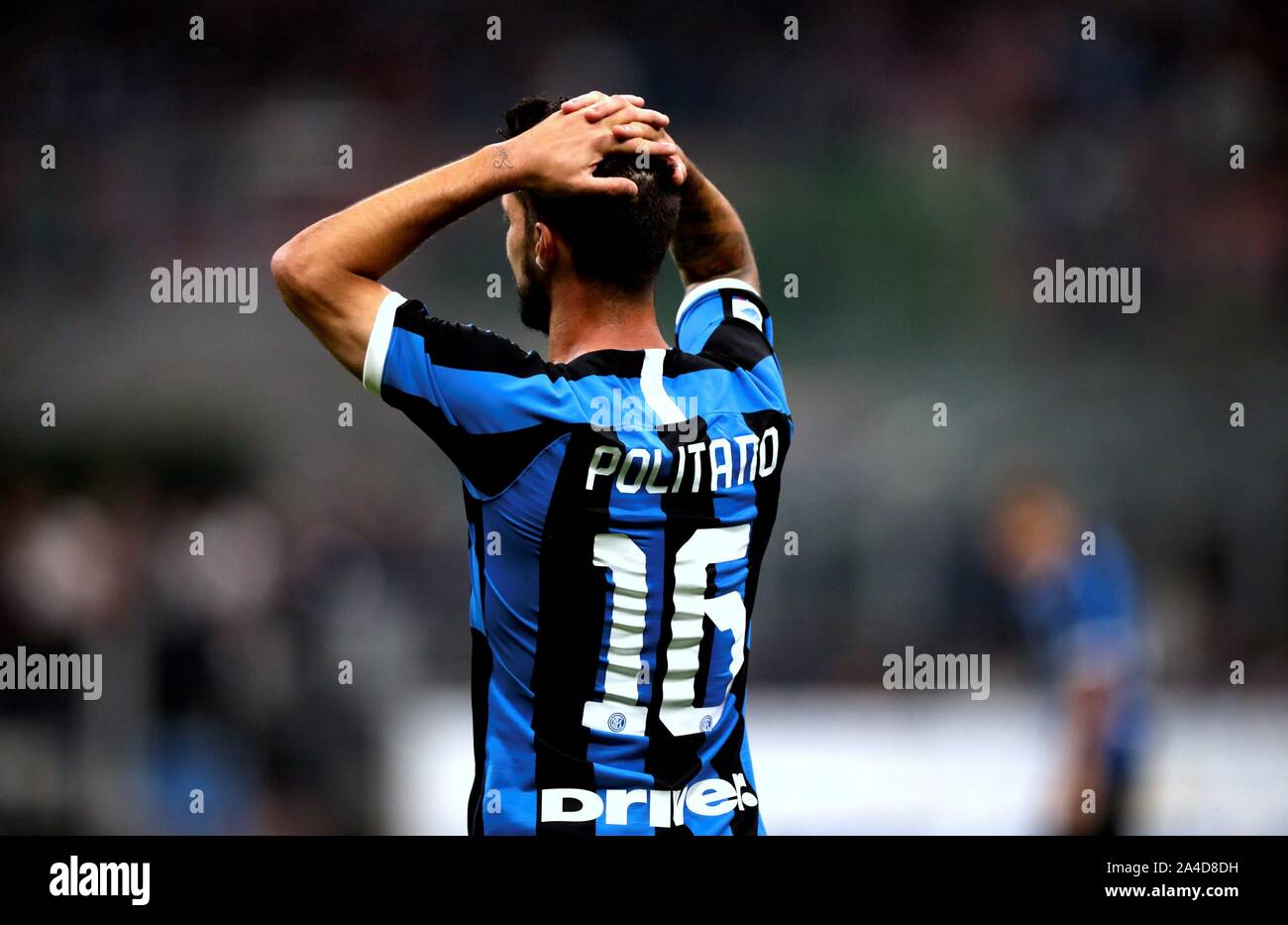 MILAN, ITALY - September 25, 2019:  Matteo Politano dejeted during the Serie A 2019/2020 INTER v LAZIO at San Siro Stadium. Stock Photo