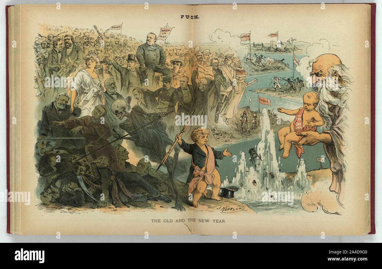 The old and the new year / J. Keppler. Stock Photo