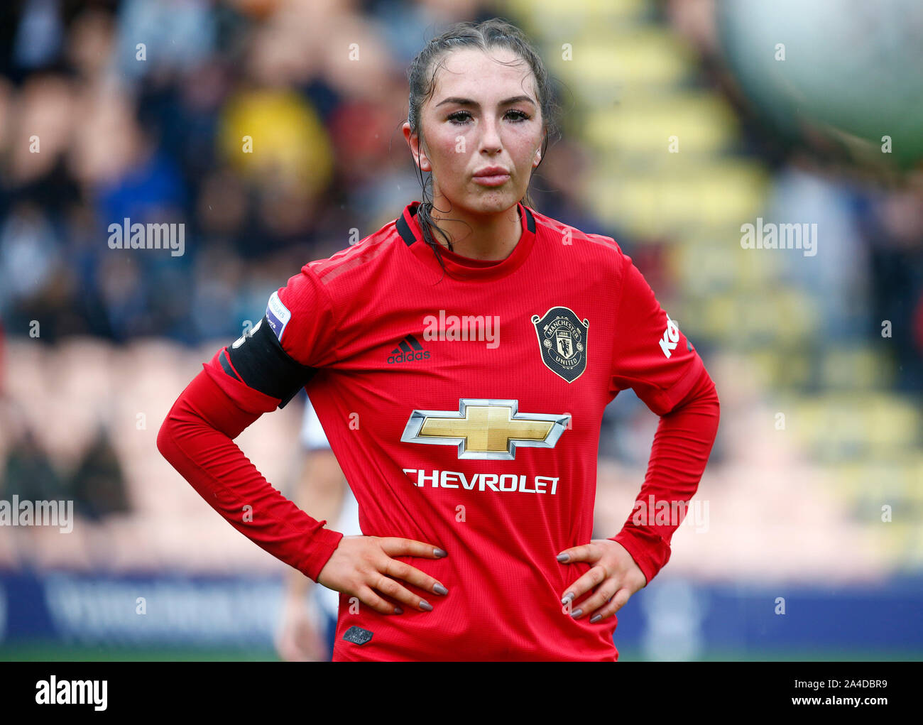 LONDON, UNITED KINGDOM OCTOBER 13. Katie Zelem of Manchester United Women during Barclays FA Women's Super League between Tottenham Hotspur and Manche Stock Photo