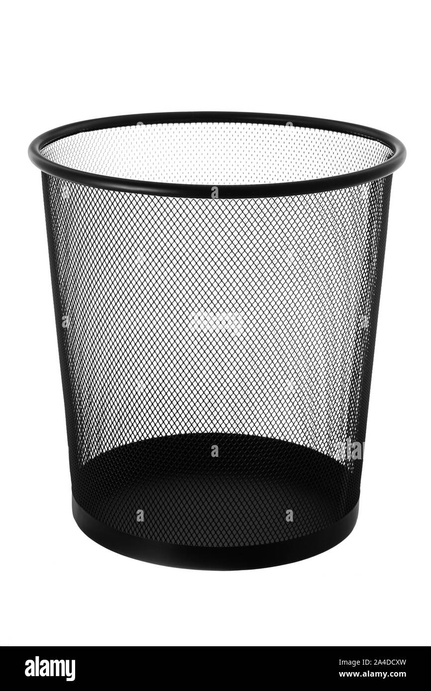 Office empty trash can isolated on white Stock Photo - Alamy