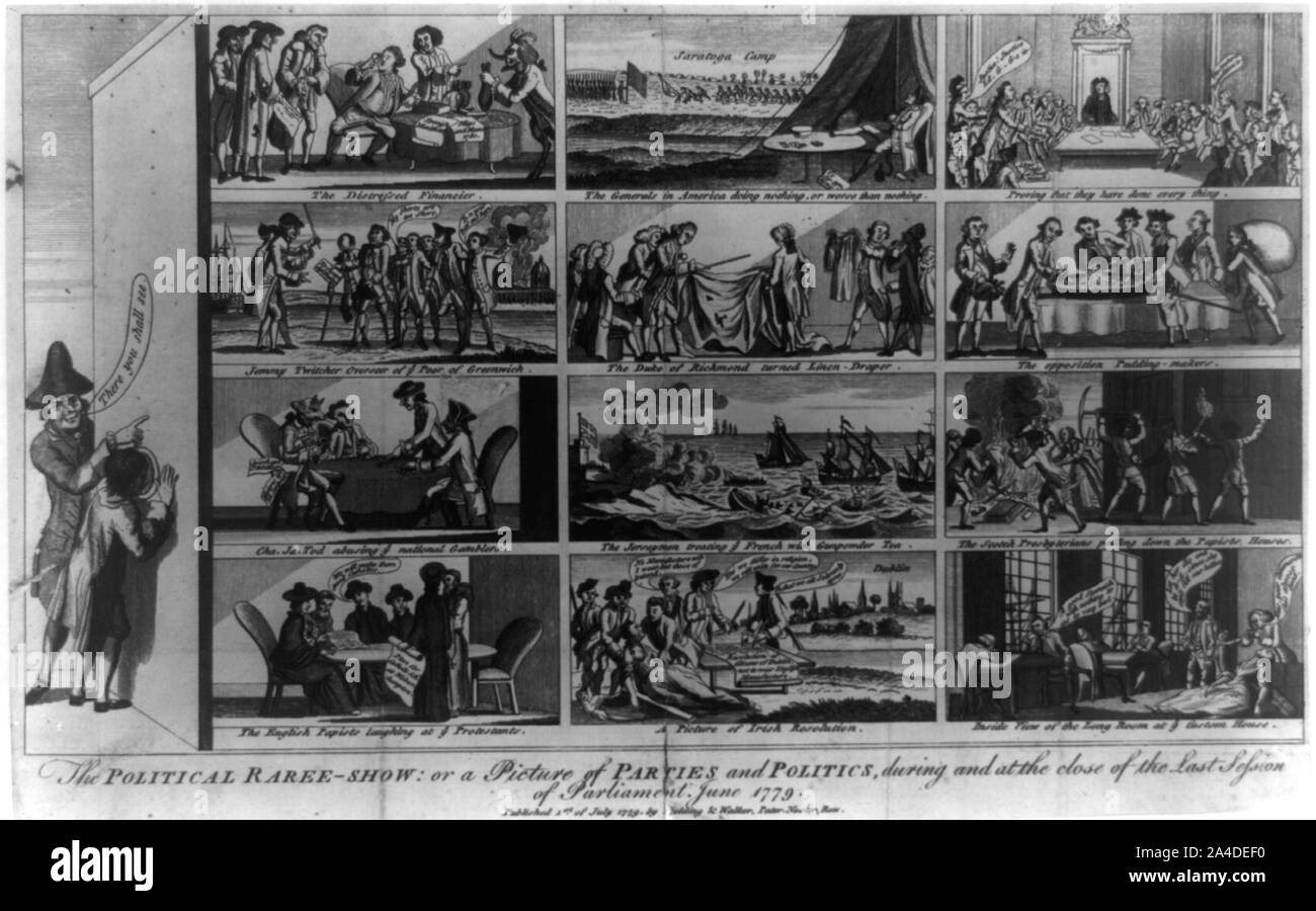 The  political raree-show: or a picture of parties and politics, during and at the close of the last session of Parliament, June 1779 Stock Photo