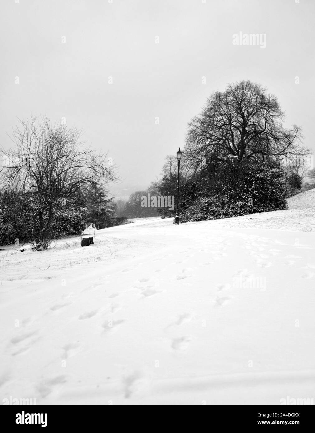 Photo Must Be Credited ©Alpha Press 066465 18/01/13 A view of Alexandra Palace park in North London on the day where most of the UK is hit with heavy snowfall Stock Photo