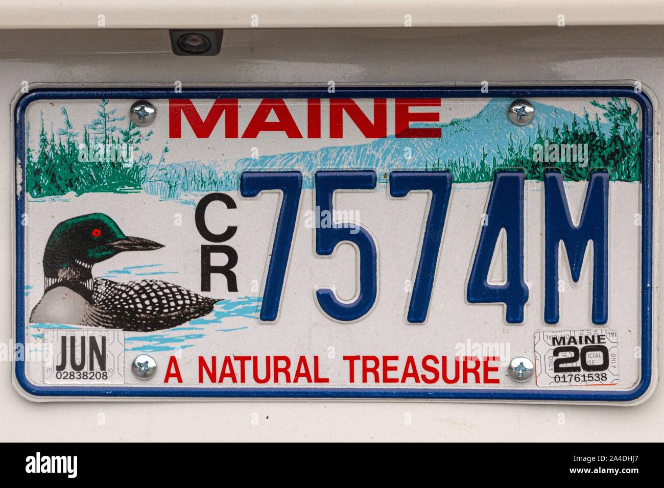 STATE OF MAINE LICENSE PLATE, NATIONAL TREASURE, UNITED STATES, NORTH