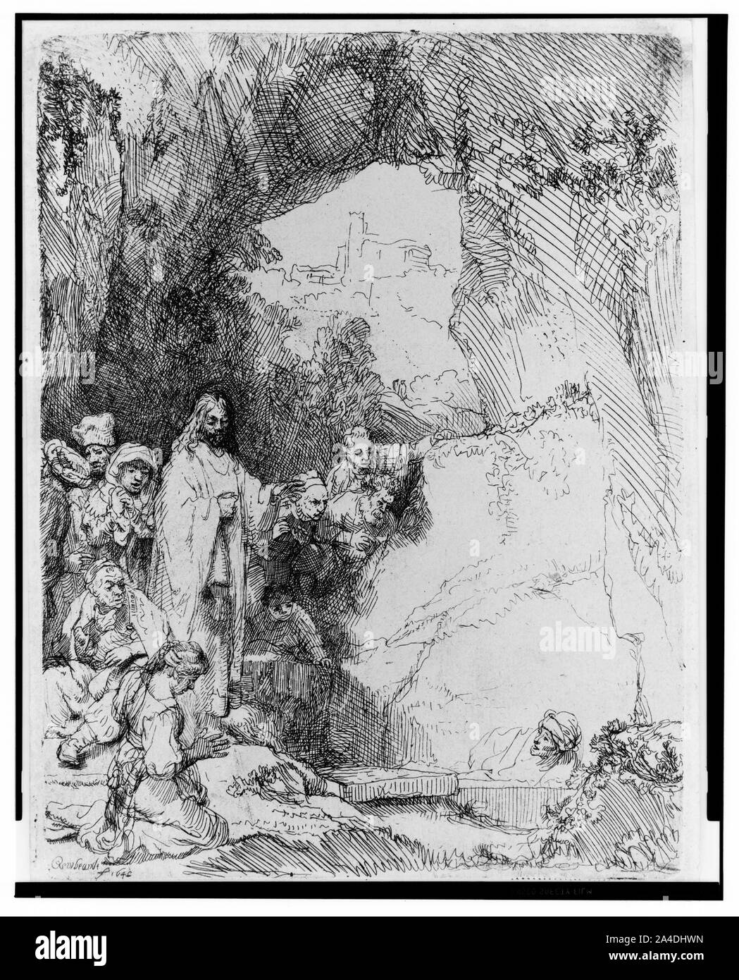 The raising of Lazarus, small plate] / Rembrandt 1642 Stock Photo