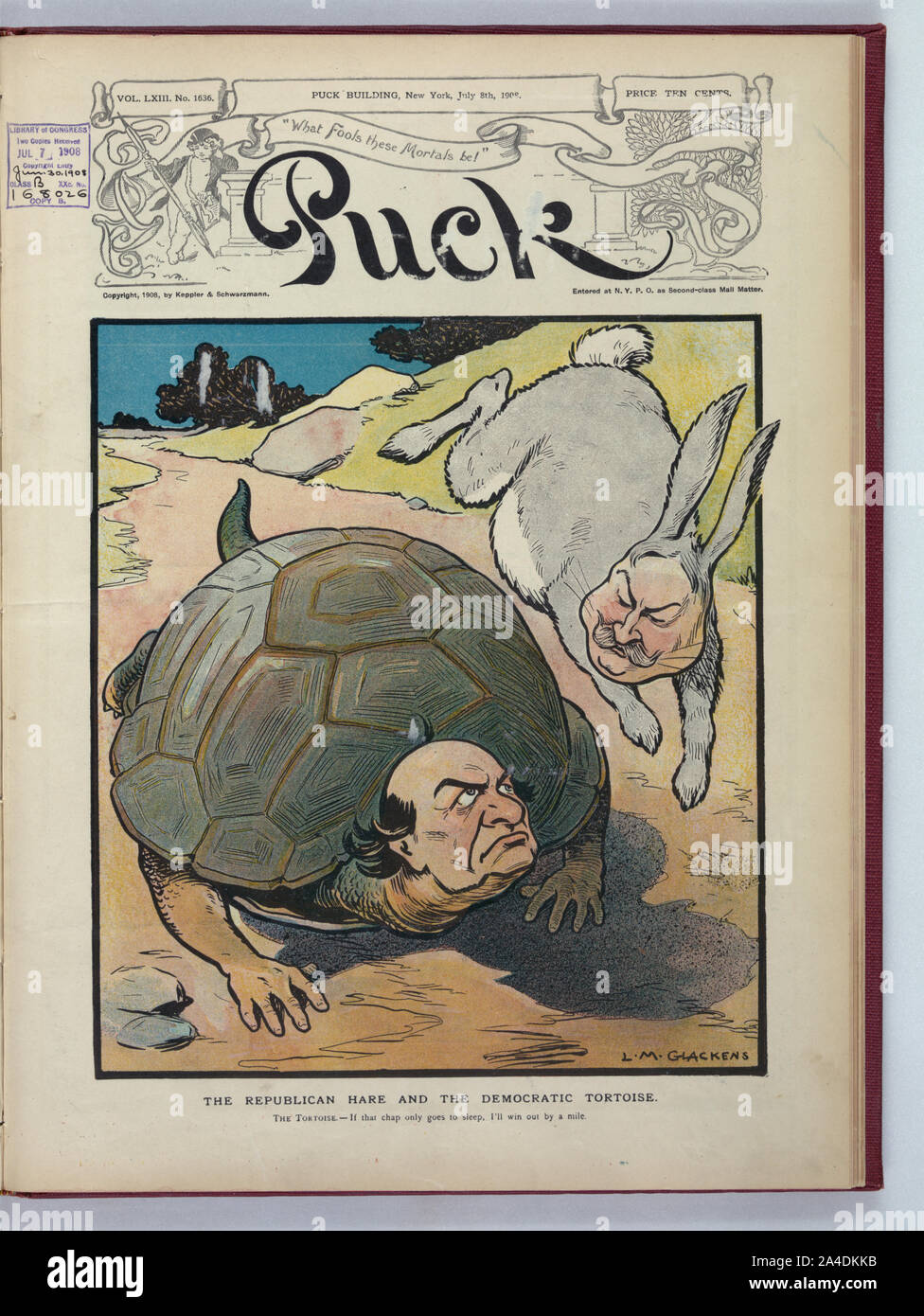 Turtle Congressmen The republican hare and the democratic tortoise / L.M. Glackens Stock ...