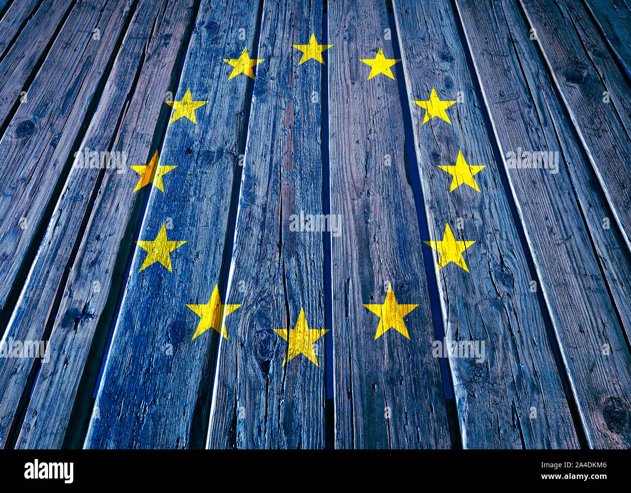 European flagged textured table Stock Photo