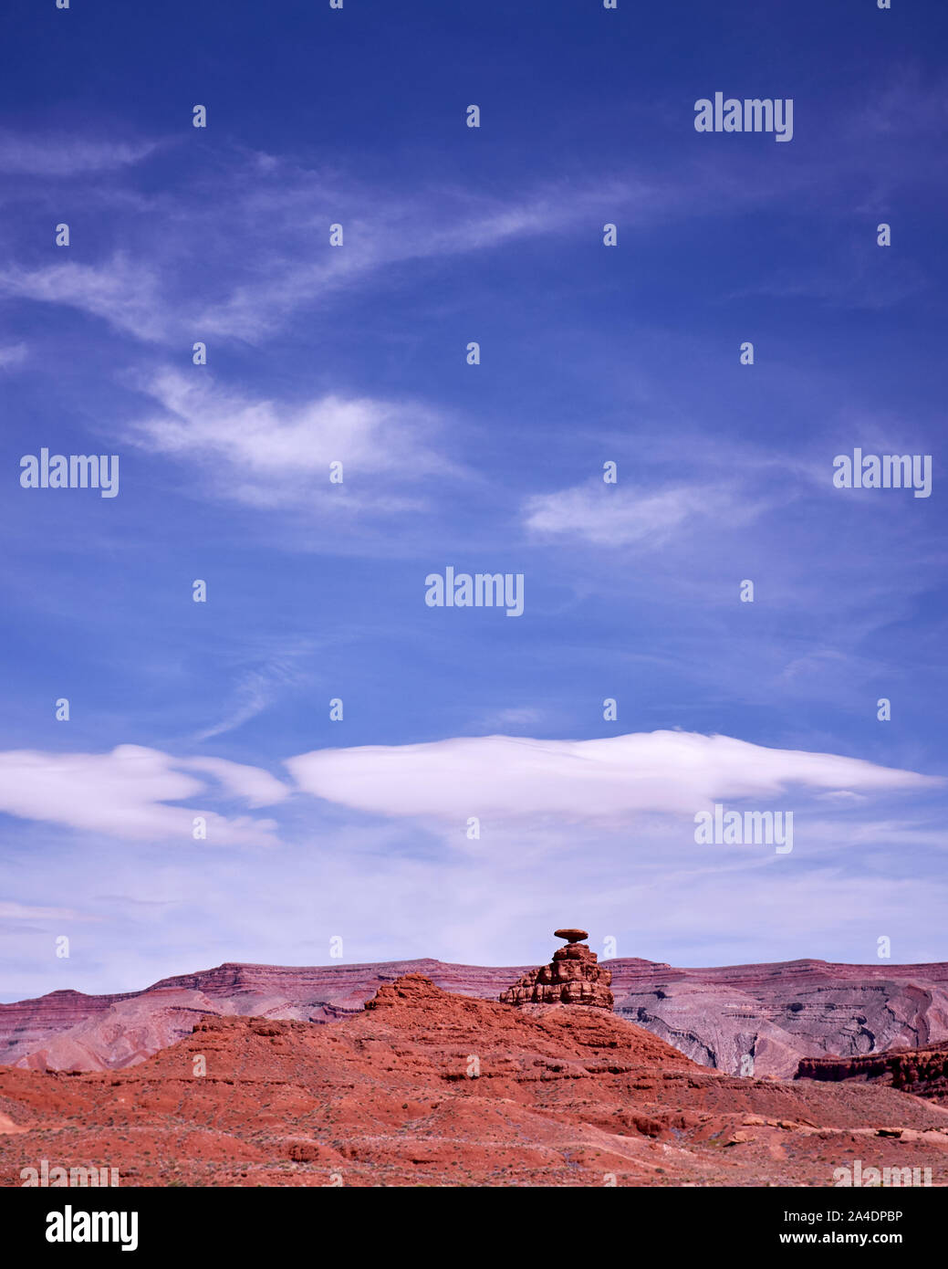 A view of Mexican Hat in Utah, USA Stock Photo